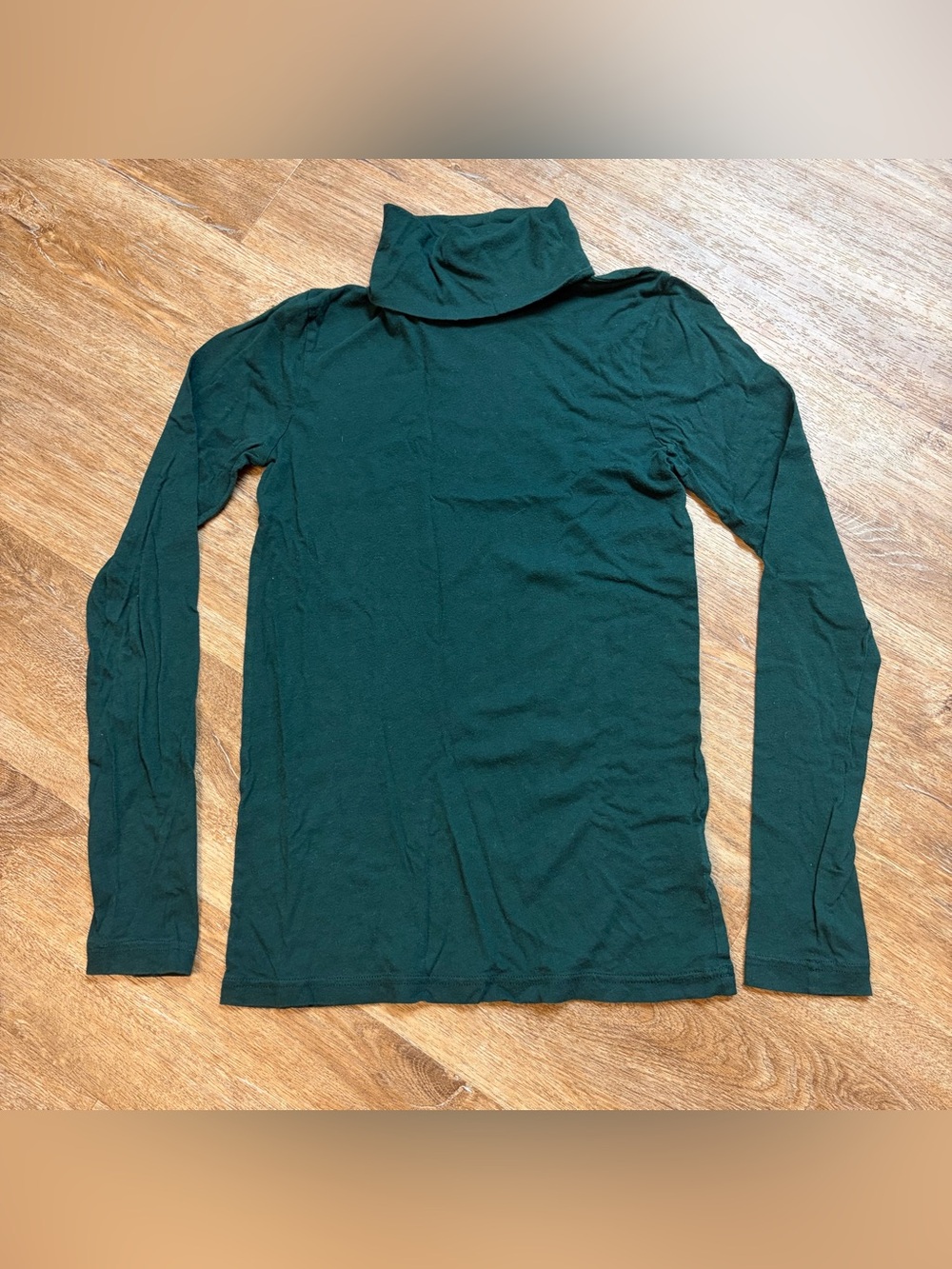 J.Crew 100% cotton green turtleneck long sleeve top